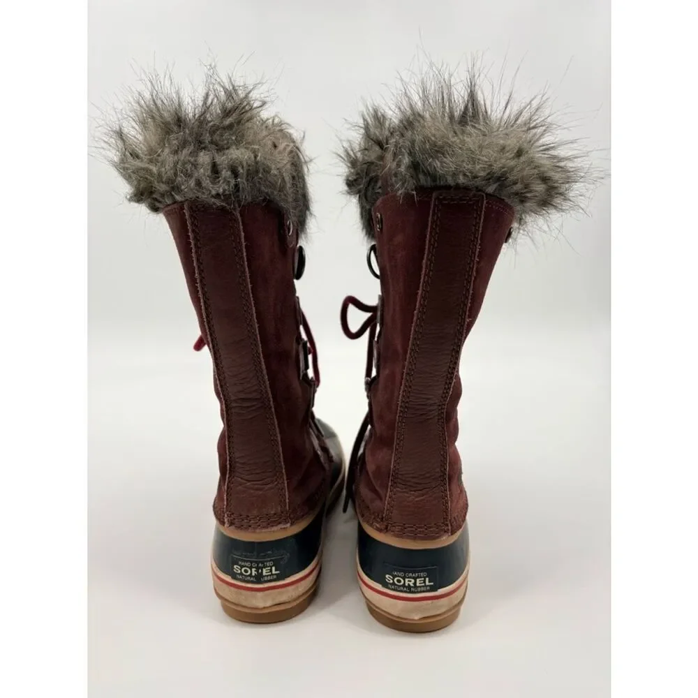 Sorel | Maroon Joan of arch Suede Faux Fur Winter Boots